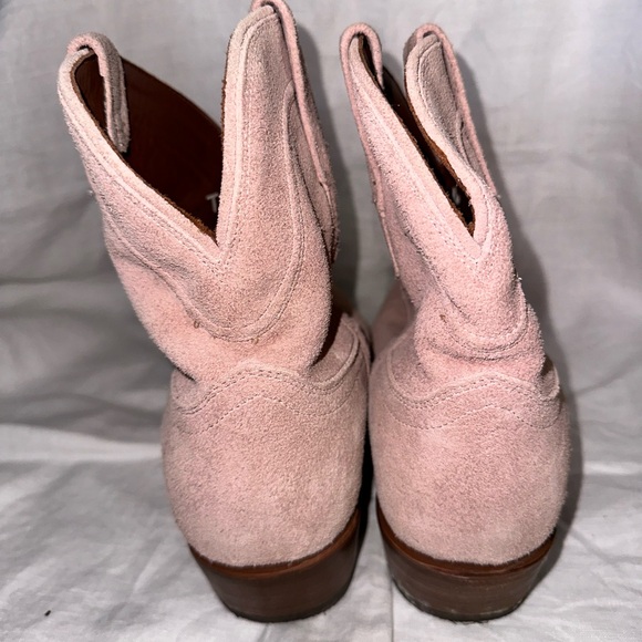 Tecovas Lucy Pink Suede Leather Boots Bootie - Picture 3 of 9